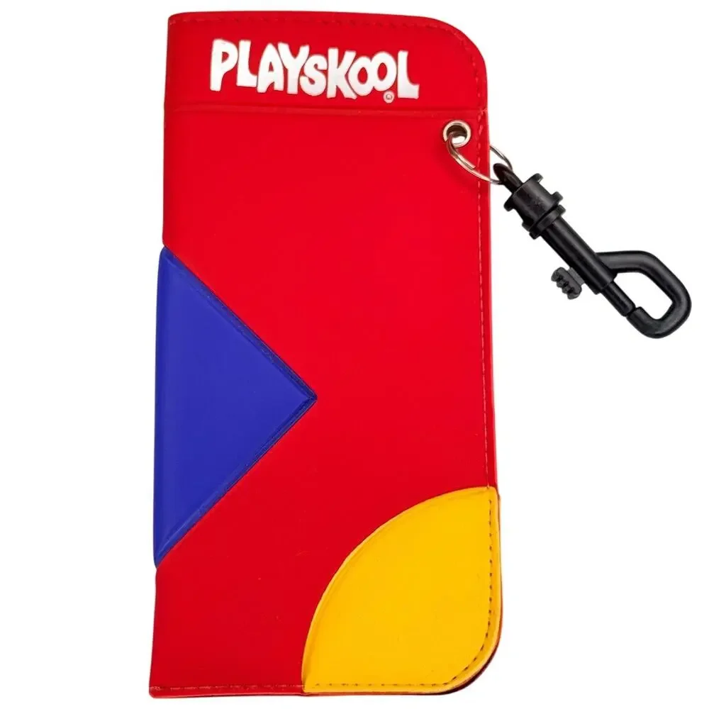 Vintage Playskool Y2K Eyeglass Pouch With Clip Case Colorful Kids Soft Neoprene
